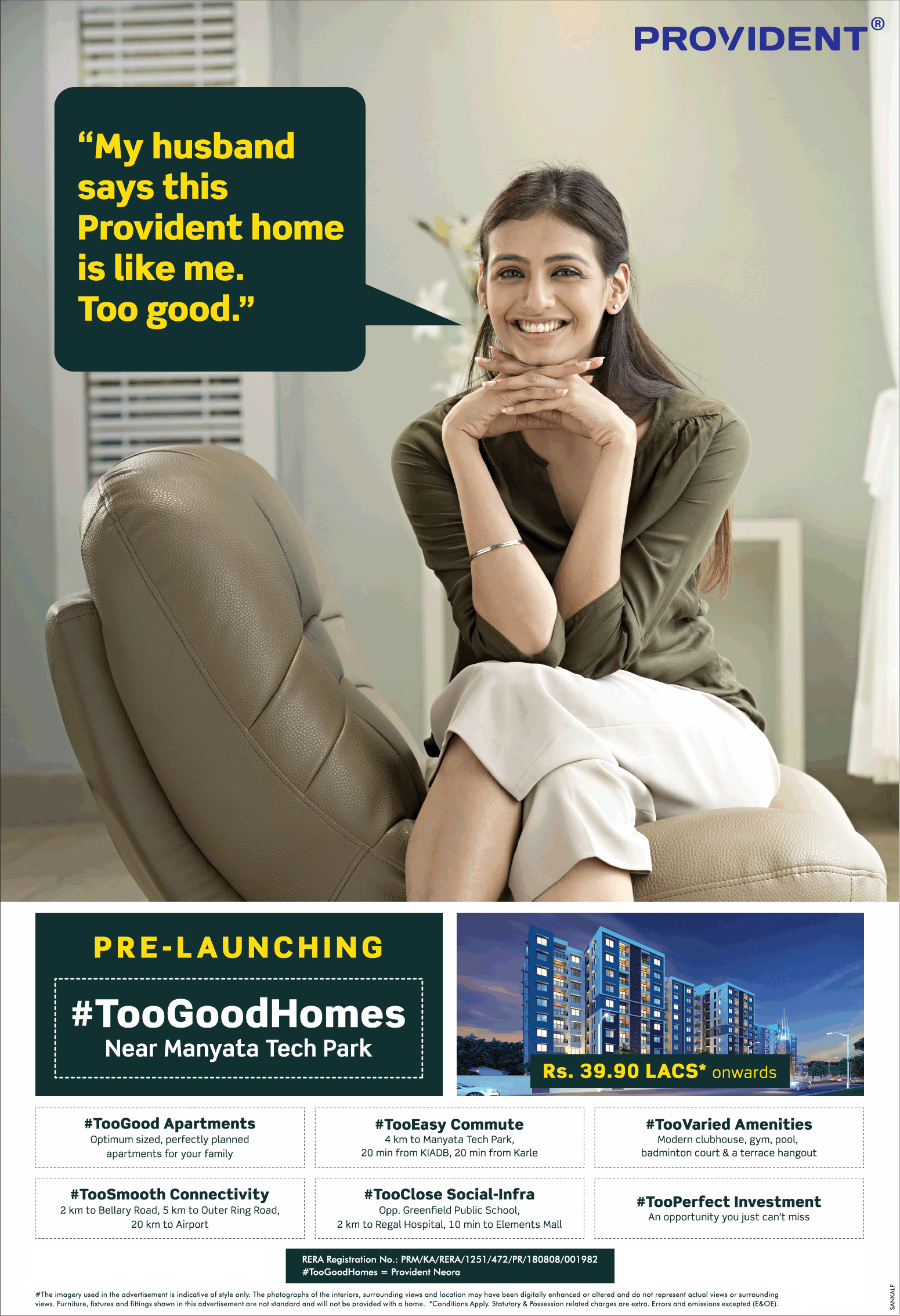 Provident launching Too Good Homes in Bangalore